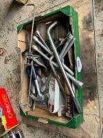 BOX OF HAND TOOLS, DRILL BITS, ETC - 2