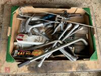 BOX OF HAND TOOLS, DRILL BITS, ETC - 3