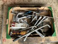 BOX OF HAND TOOLS, DRILL BITS, ETC - 4