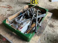 BOX OF HAND TOOLS, DRILL BITS, ETC - 5
