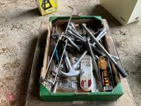 BOX OF HAND TOOLS, DRILL BITS, ETC - 6