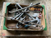 BOX OF HAND TOOLS, DRILL BITS, ETC - 8