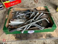 BOX OF HAND TOOLS, DRILL BITS, ETC - 11