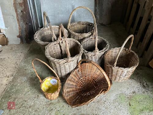 7 VARIOUS WHICKER BASKETS