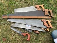 6 VARIOUS WOOD HAND SAWS - 2