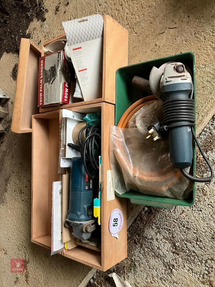 BOSCH BISCUIT JOINTER, ANGLE GRINDER ETC