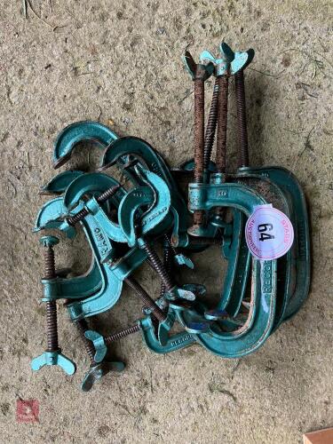 14 VARIOUS SIZE G-CLAMPS