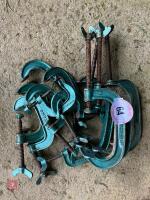 14 VARIOUS SIZE G-CLAMPS - 2