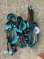 14 VARIOUS SIZE G-CLAMPS - 4