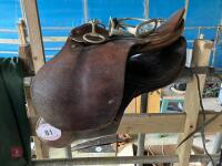 2 LEATHER SADDLES, STIRRUPS & BIT