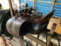 2 LEATHER SADDLES, STIRRUPS & BIT - 3