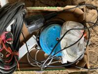 BOX OF EXTENTION LEADS & LEAD LIGHTS ETC - 5