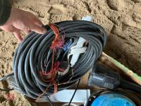 BOX OF EXTENTION LEADS & LEAD LIGHTS ETC - 6