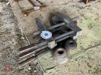 3 WOODEN SPINDLE CLAMPS - 3