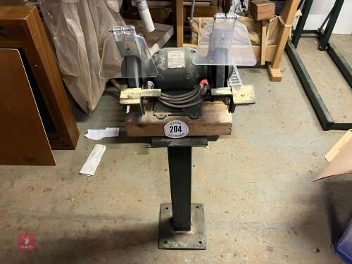 BENCH GRINDER ON METAL STAND