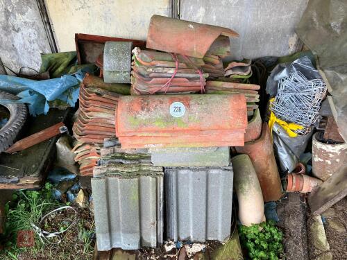 LRG QTY OF ROOF TILES, ETC