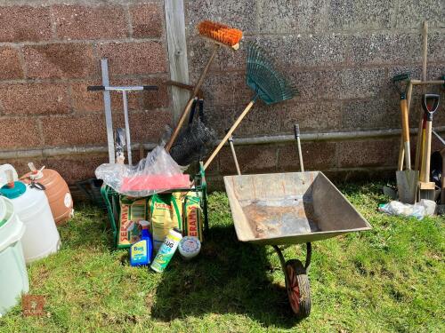 QTY OF GARDEN TOOLS, ETC
