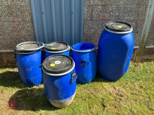 5 PLASTIC DRUMS