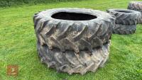 PAIR OF KLEBER 20.8 R42 TYRES - 2
