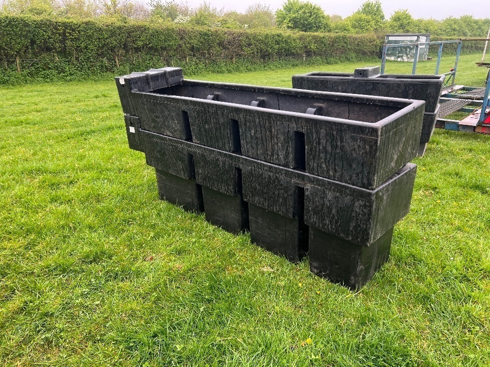 2 X 1.5M PLASTIC WATER TROUGHS