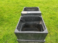 2 X 1.5M PLASTIC WATER TROUGHS - 2