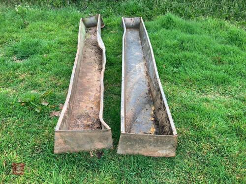 2 GALVANISED GROUND FEED TROUGHS