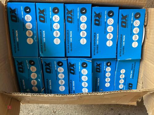 10 BOXES OF 100L LATEX GLOVES
