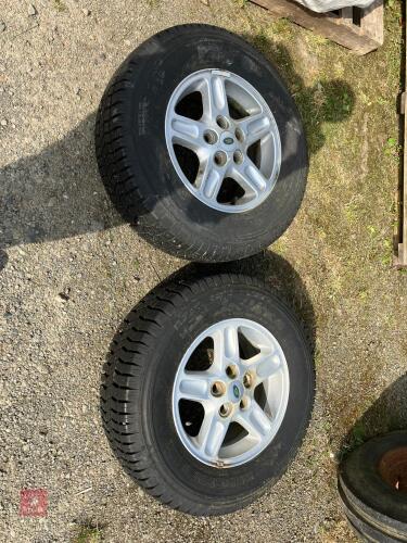 PAIR OF LAND ROVER 16'' WHEELS & TYRES