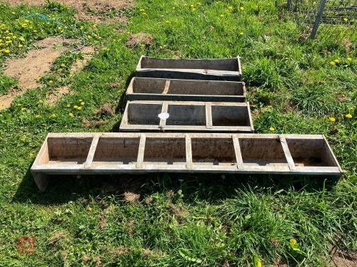 4 GALVANISED FEED TROUGHS (20)