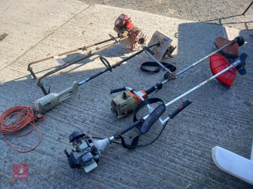2 MINI ROTAVATORS & 3 STRIMMERS (S/R)