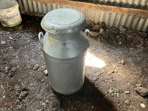 GALVANISED MILK CHURN C/W LIDS (2)