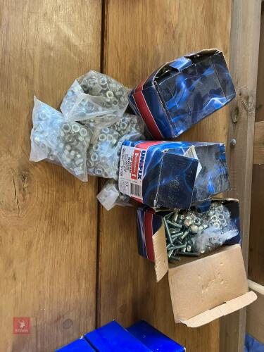 3 BOXES OF M8 X 55 FT COACH BOLTS & NUTS
