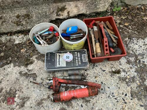BUCKET OF TOOLS, RIVETS, ETC (55)