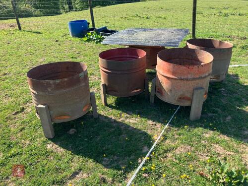 7 METAL PHEASANT FEEDERS