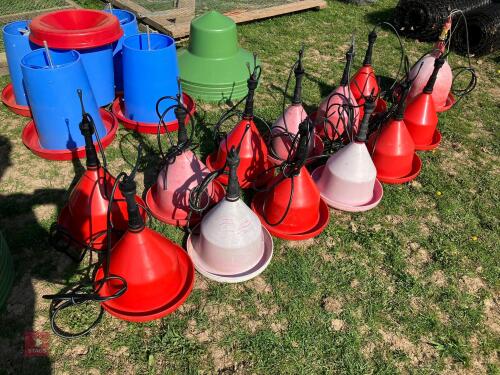 13 PLASTIC PHEASANT DRINKERS