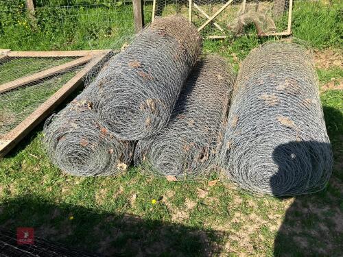 4 PART ROLLS OF FENCING WIRE NETTING