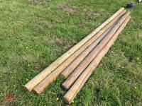 5 X 4'' DIAMETER ROUND WOODEN POLES - 3