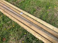 5 X 4'' DIAMETER ROUND WOODEN POLES - 5