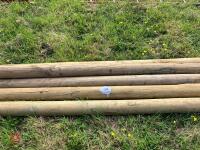 5 X 4'' DIAMETER ROUND WOODEN POLES - 8