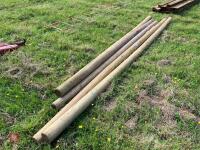 5 X 4'' DIAMETER ROUND WOODEN POLES - 10