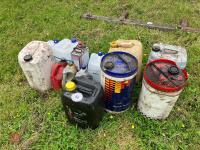 VARIOUS CANS OF OILS, AD-BLUE, ETC