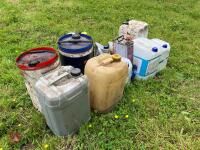 VARIOUS CANS OF OILS, AD-BLUE, ETC - 7