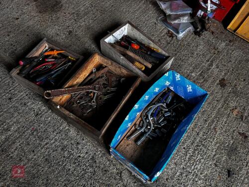 4 BOXES OF WORKSHOP HAND TOOLS