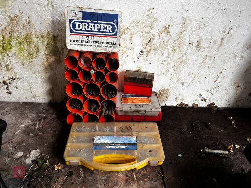 QTY OF DRILL BITS, RIVETS, ETC