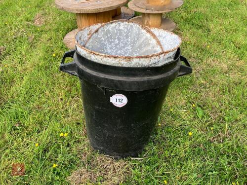 1 METAL DUSTBINS & 1 PLASTIC DUSTBIN