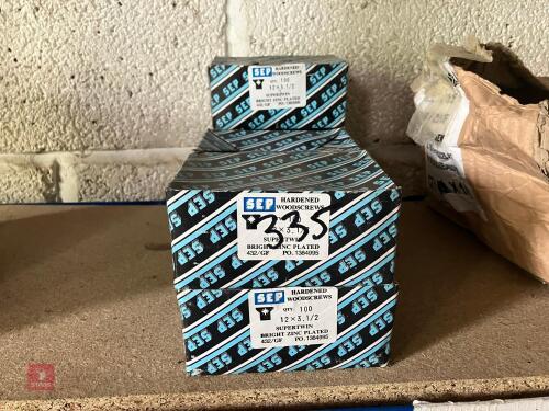 7 BOXES OF 12 X 3.5'' WOOD SCREWS