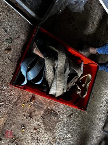 CRATE OF RATCHET STRAPS
