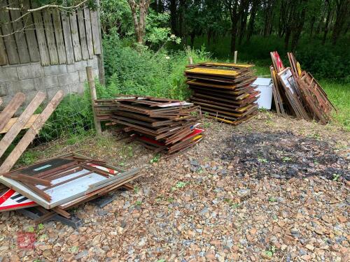LARGE AMOUNT OF ROAD SIGNS