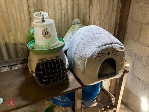 CAT BEDS & POULTRY FEEDERS