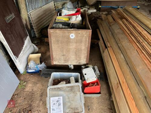 WHEELED BOX & CONTENTS